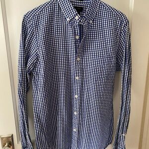 J. Crew Blue and White Gingham Men's Shirt